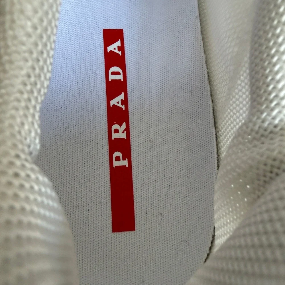 Prada America's Cup White Technical Nylon 1 Sneakers 4E3608‎ Mens UK 7